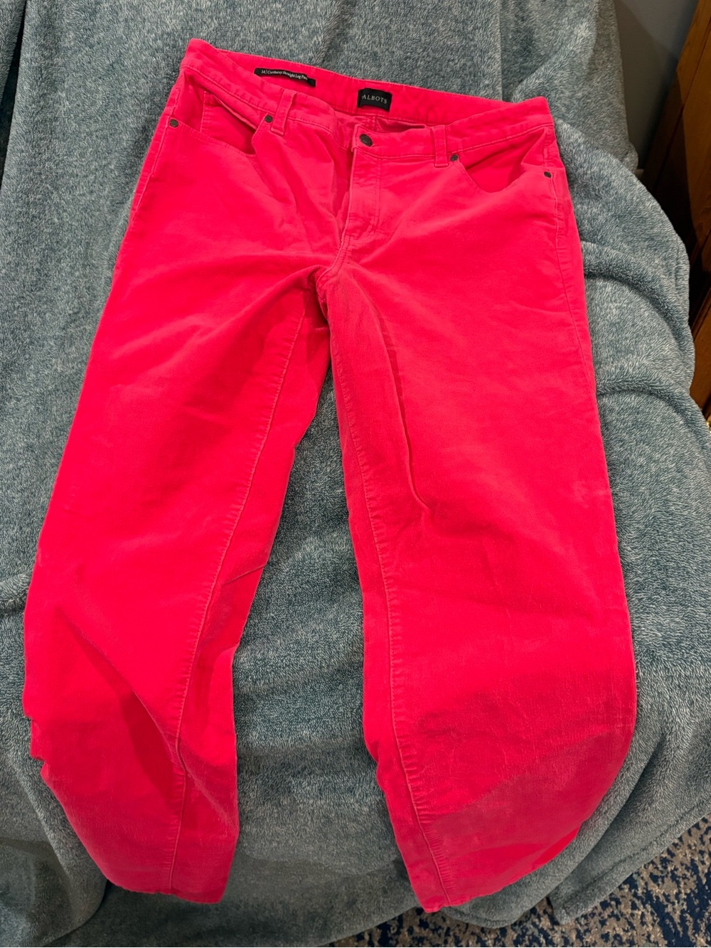 Talbots Hot Pink Corduroy Straight-Leg Pants